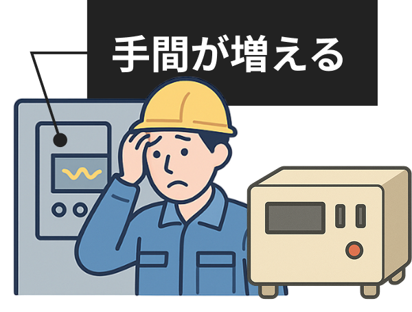 パワコンを操作する作業員